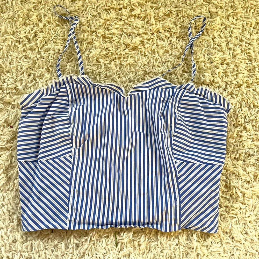 Blue and White Striped Tank